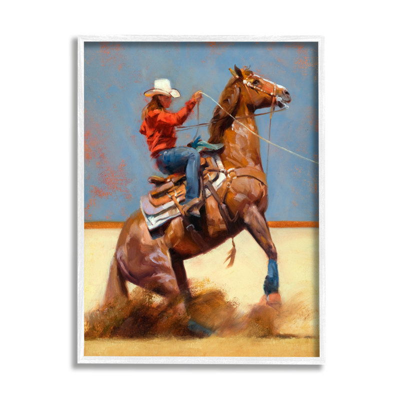 « Modern Cowboy And Horse» par Julie T. Chapman, H 30 po x l 24 po x P 1,5 po