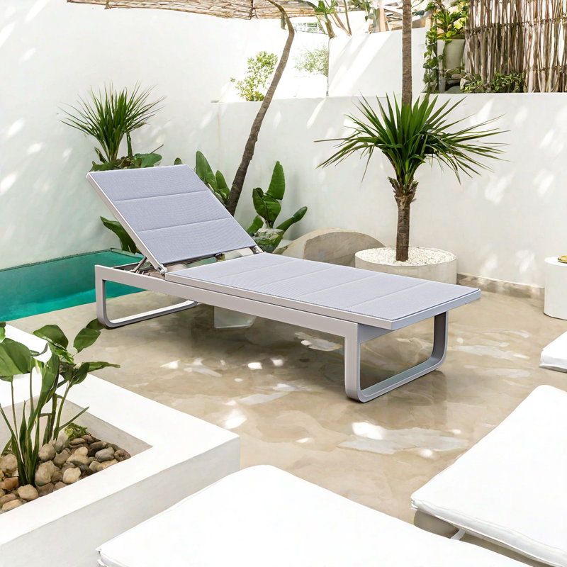 Naazir Outdoor Metal Chaise Lounge