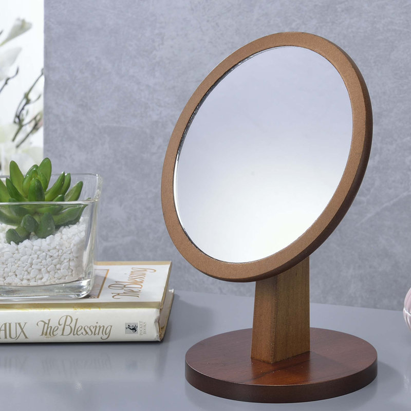 Miroir de maquillage / rasage moderne en bois