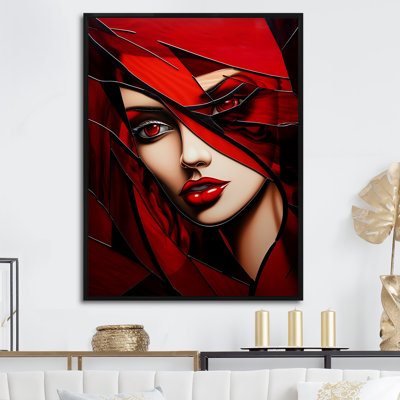 Portrait de femme cubique Ruby Radiance - impression