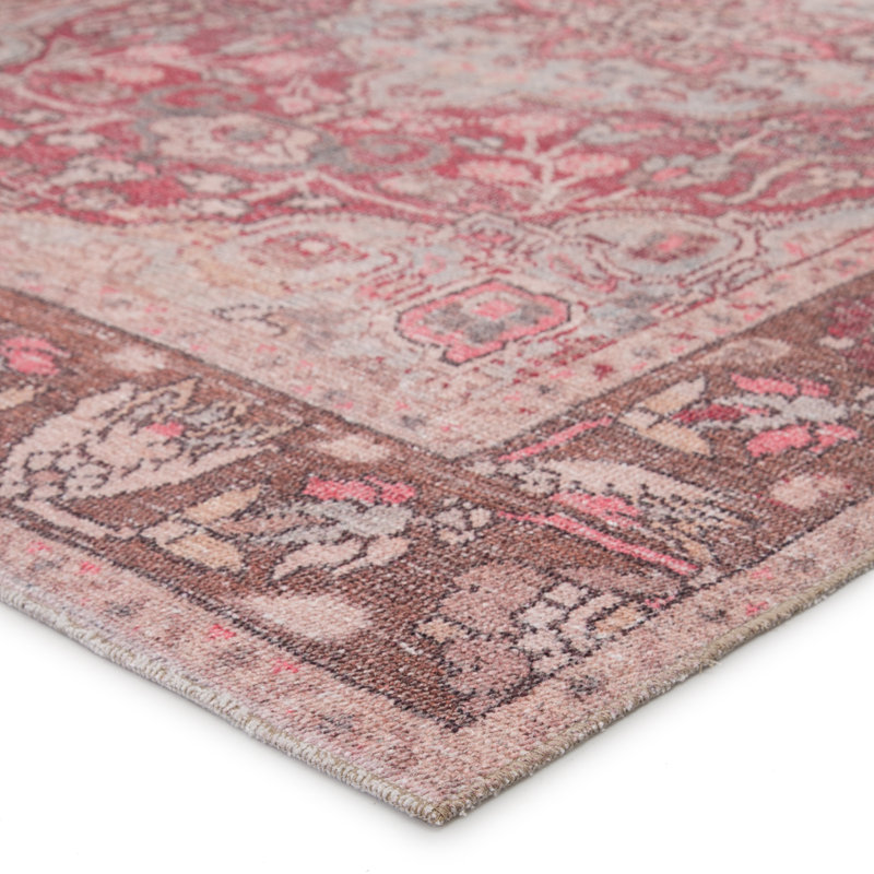 Machine Washable Performance Pink Rug, Rectangle 9' x 12'