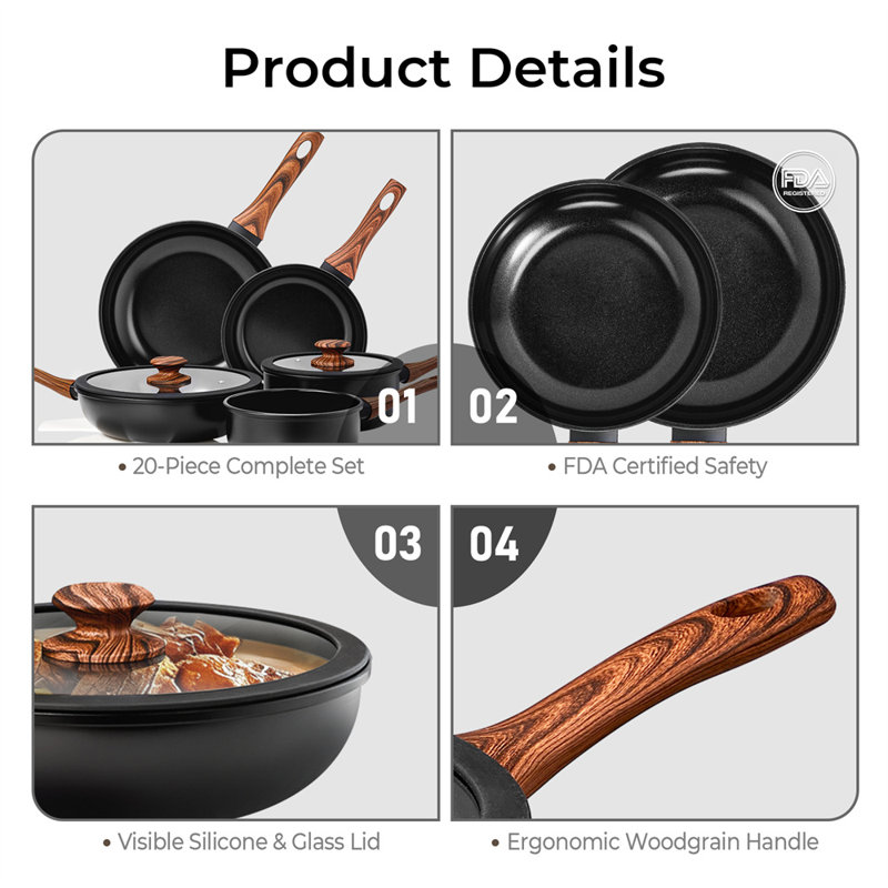 11 - Piece Non-Stick Aluminum Cookware Set