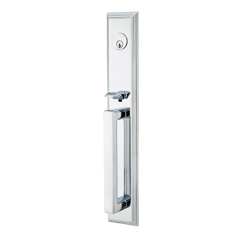 Ensemble de poignées à mortaise Melrose, Chrome poli, Levier Cortina, Droitier