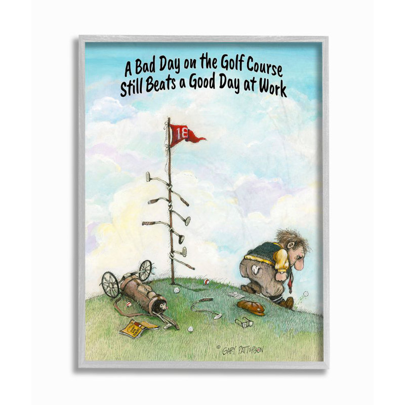 « bad golf batte good work », reproduction de golf sports design» par gary patterson, impression, H 20 po x l 16 po