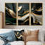 Or noir et noir captivant - ensemble d'art mural abstrait vagues modernes-107212737-107212742