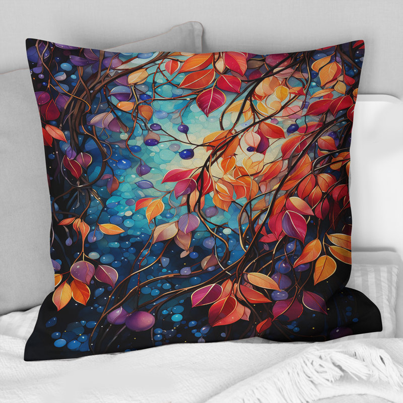Coussin Multicolor Vibrant Vines II - Abstract Botanicals
