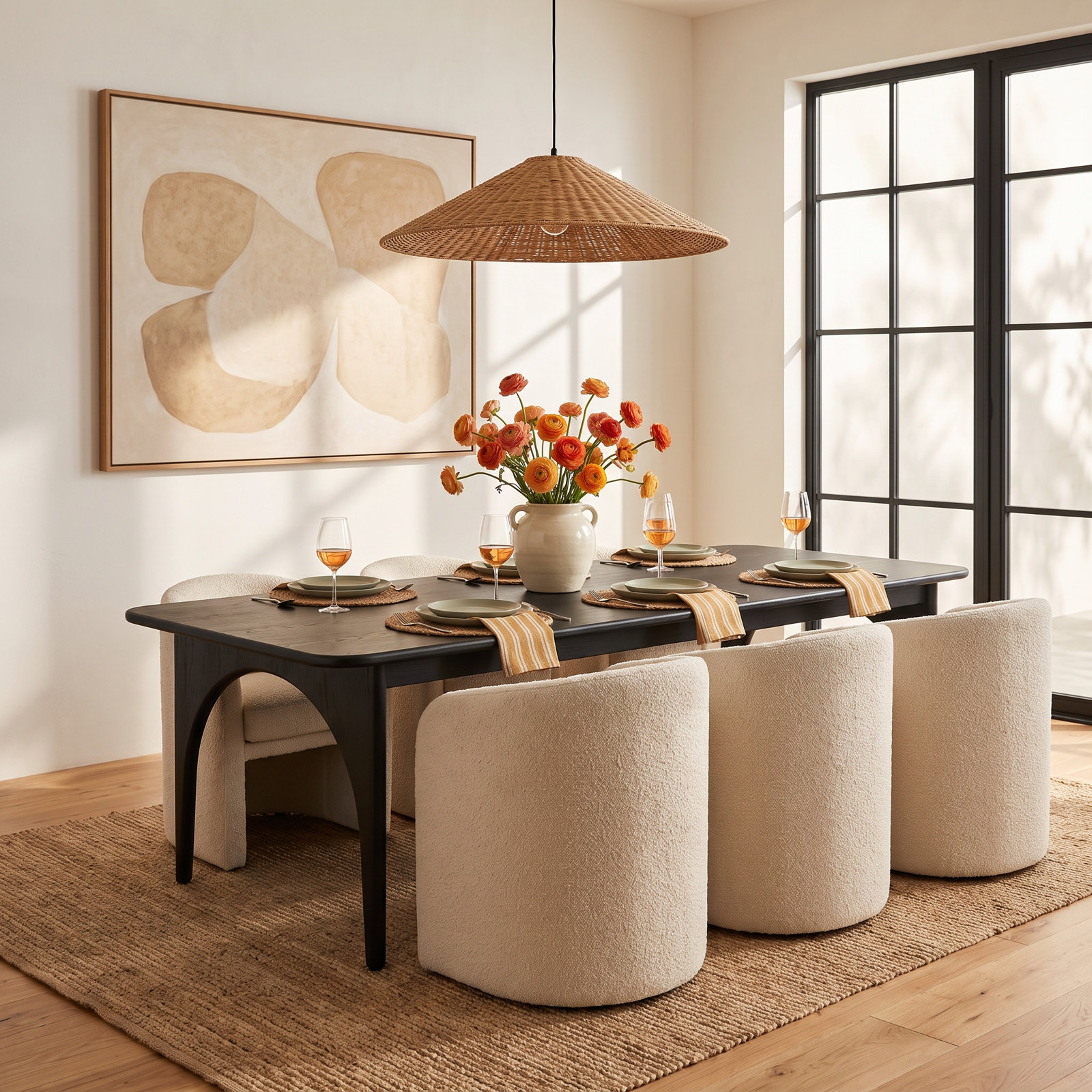 Umbria 96 " Oak Dining Table, Charcoal