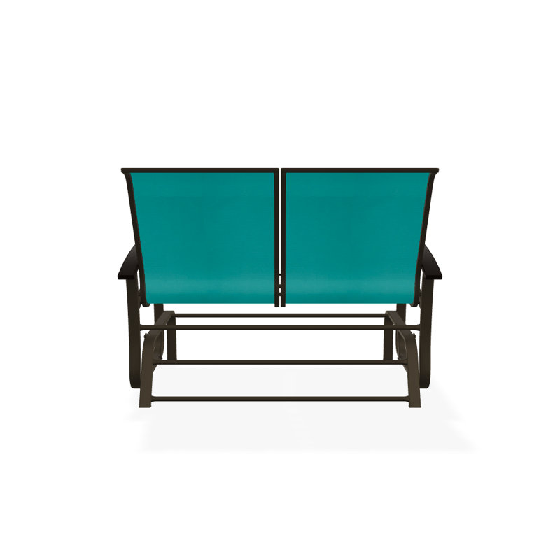 Belle Isle Outdoor Glider, Textured Beachwood, Kona P10, Aqua