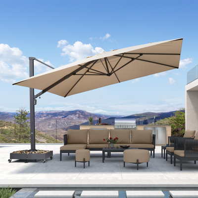 Winon 156'' Square Cantilever Umbrella with Stand Included