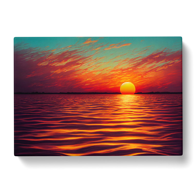 Hopeful Ocean Sunset - Wrapped Canvas, 50cm H x 76cm W x 3cm D