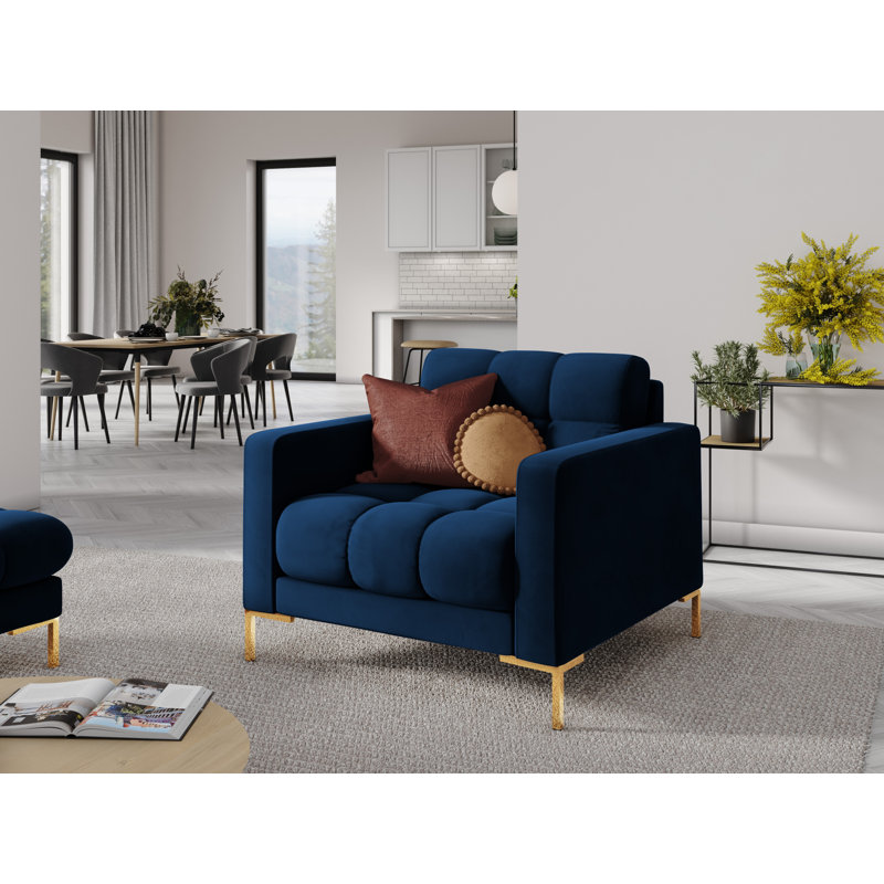 Adoraim Upholstered Armchair, Gold, Blue