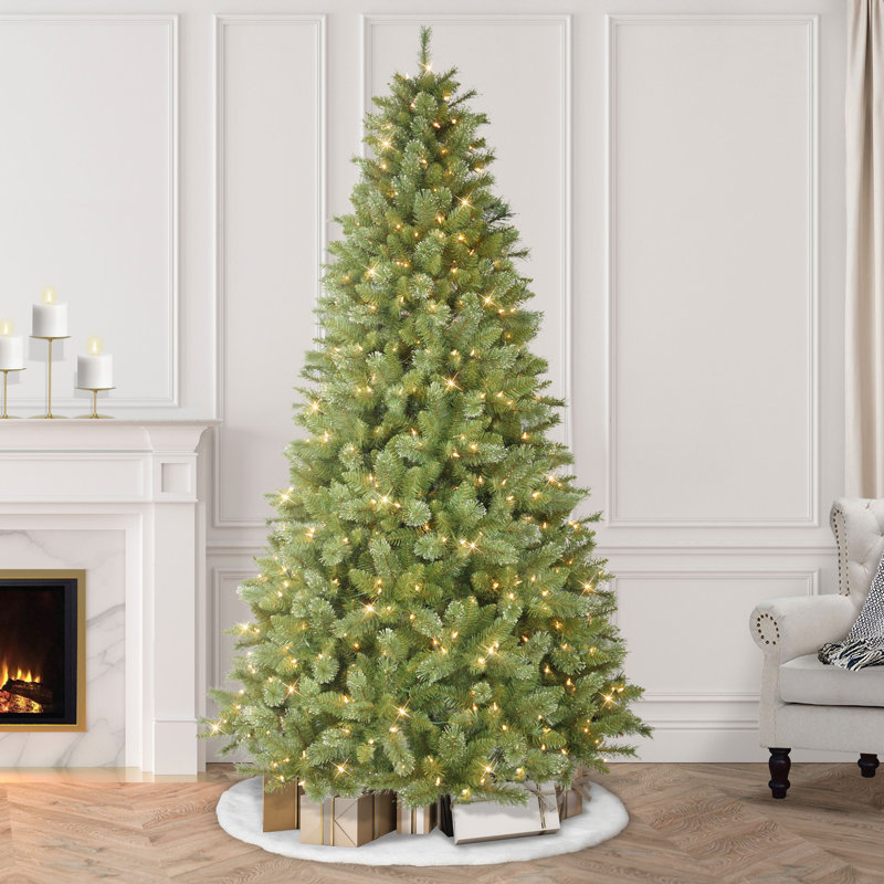 Arbre vert clair 7,5 pi pré-éclairé PVC / Hardneedle, Vert