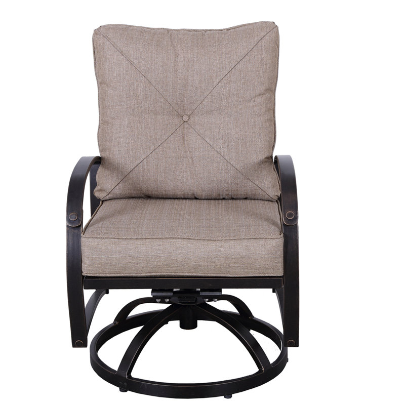Chaises de salle à manger pivotantes d'extérieur modernes avec coussins moelleux, ensemble de 2 pour le confort et le style