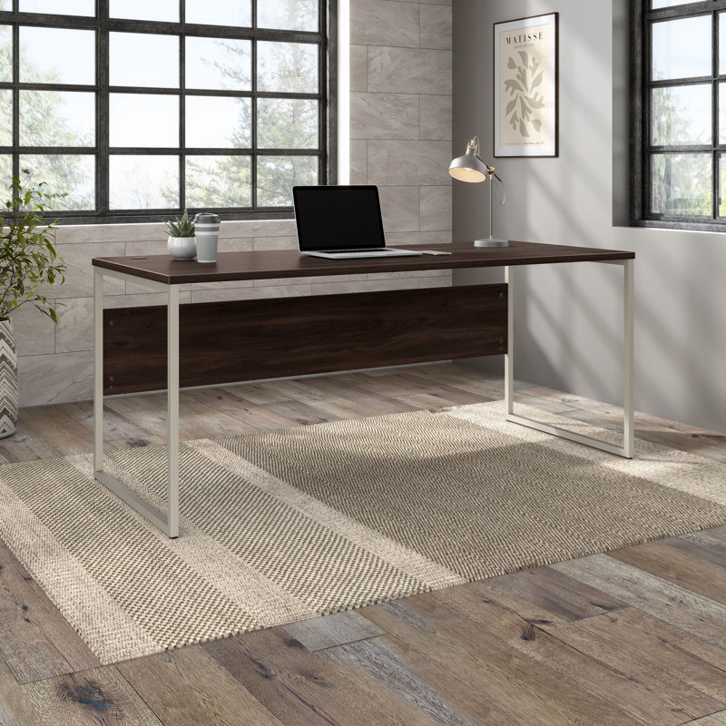 Hybrid Table Desk, Platinum Gray, 30" H x 72" W x 24" D
