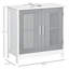Armoire de rangement pour salle de bain à 2 portes sous le lavabo - gris et blanc, peu encombrante, tablettes réglables, fonctionnelle en gris / blanc