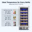 Simzlife 15 Inch 30 bottles Under-counter Refrigerators, Single Zone Wine Fridge, Wine Refrigerator Digital Temperature Control, Freestanding Wine Chiller with Removable Shelves