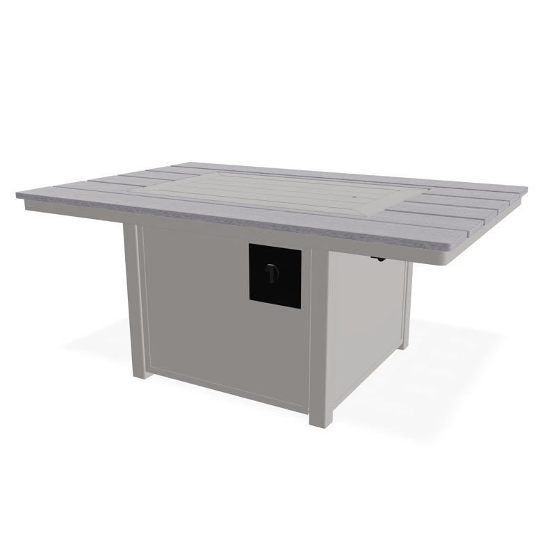 Table de feu 36 po x 54 po avec tablette au propane, Warm Grey/Cape Grey