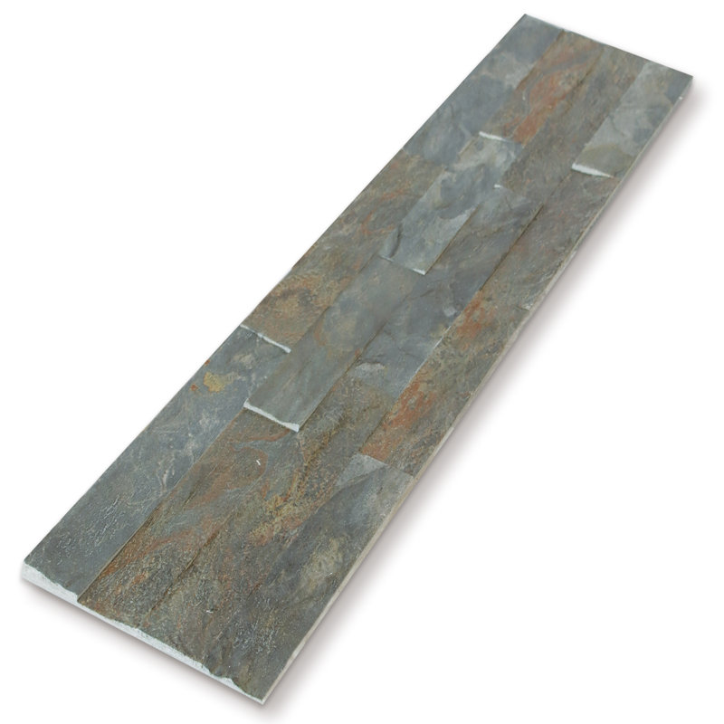 6" x 23.6" Natural Clay Quartizite Panel Flexible Stone Slate Wall Tile, Quartzite