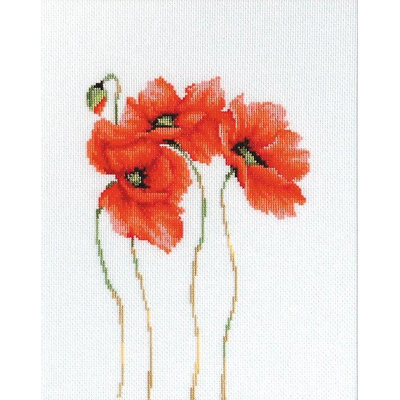 Poppies Counted Cross-Stitch Kit by Luca-S B2224L