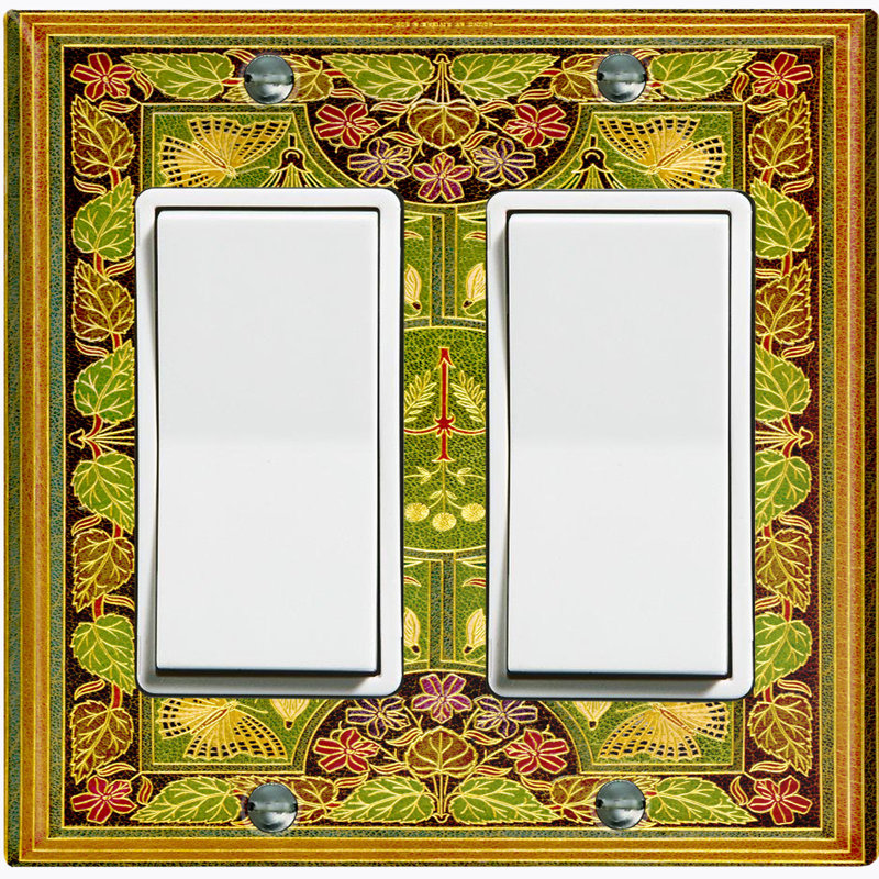 Patterned 2 - Gang Toggle Light Switch Standard Wall Plate