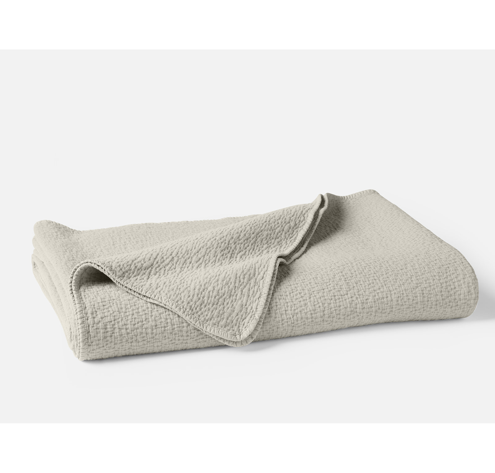 Cascade Cotton Coverlet, King Coverlet, Stone