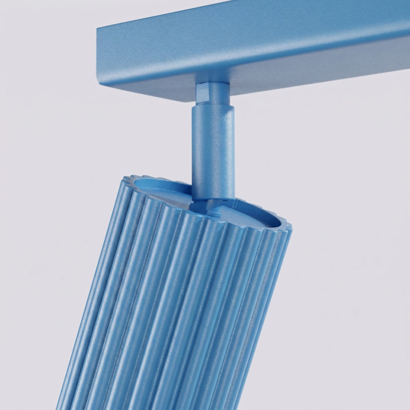 Karbon Aluminium Flush Mount, Light Blue, 81x6,5x16,5 cm