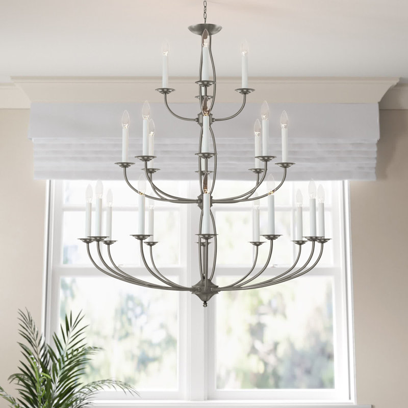 Maynes 24 - Light Steel Dimmable Chandelier, Brushed Nickel