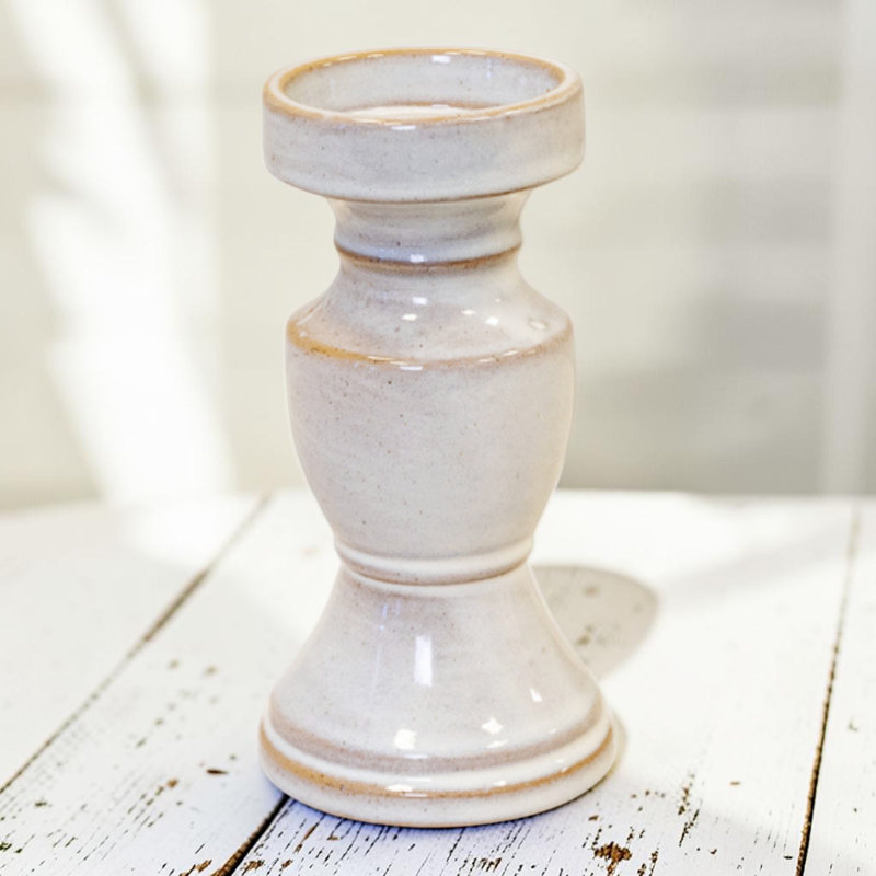 Natural Ceramic Candle Holder Small