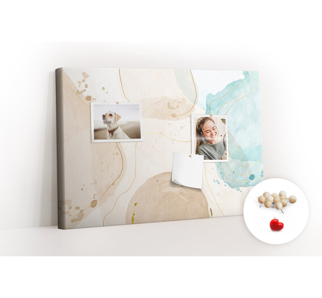 Wall Mounted bulletin board print wall art notice boards for office corkboard Watercolor stains