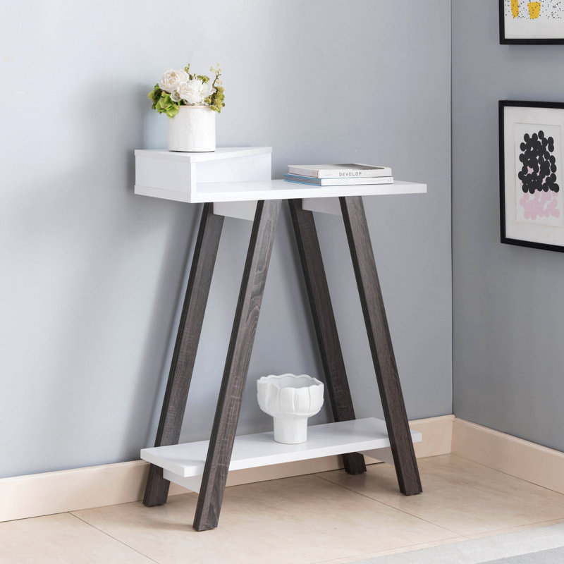 Rectangle Writing Desk,Computer Desk,Home Office Desk,Small Desk, White, Gray