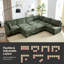 Canapé modulaire en chenille 8 pièces à assise profonde avec repose-pieds de rangement et canapé convertible 8 pièces-135230838-135230832