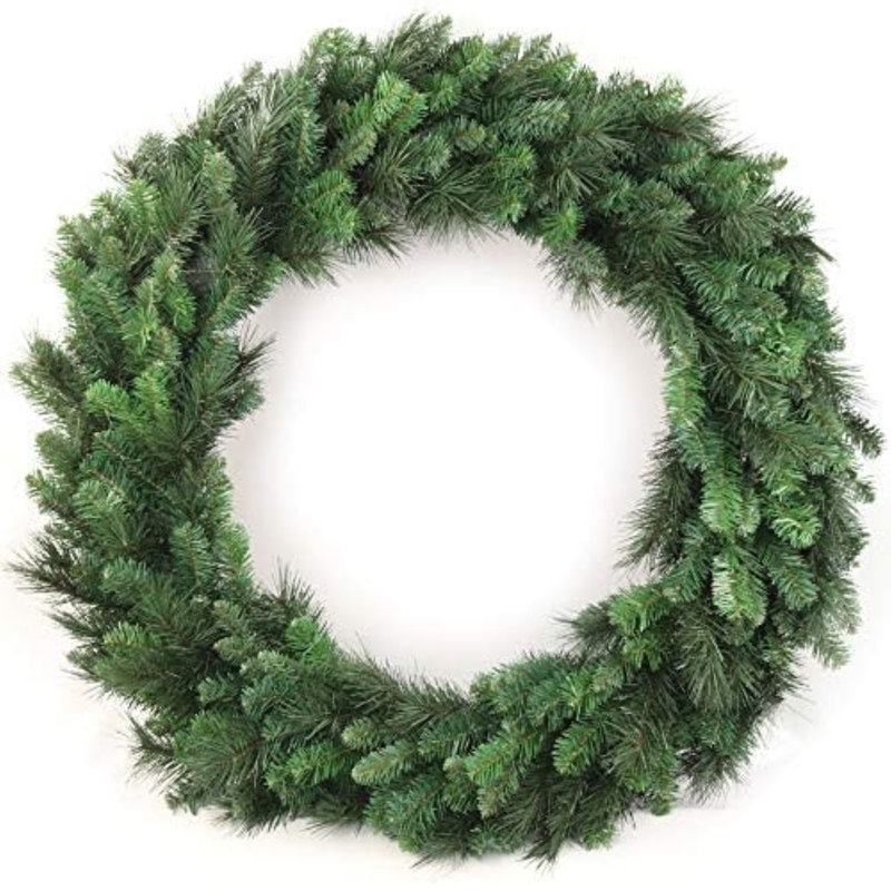 2 pièces couronne de pin à feuilles persistantes 48 po - vert artificiel classique