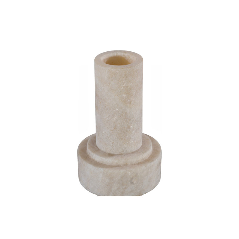 Stone Vase, Cream, Small, 12" H x 5" W x 5" D