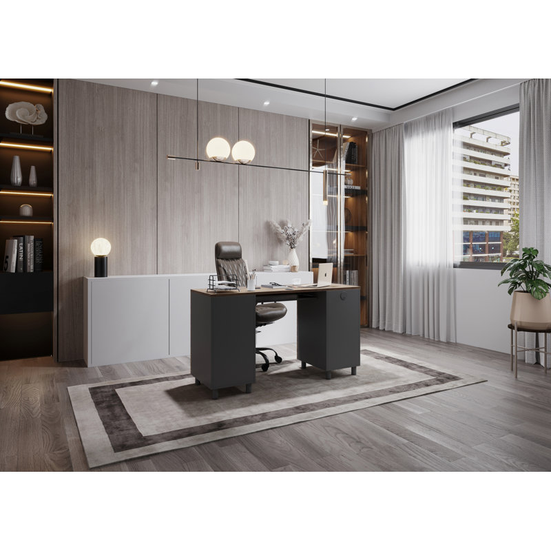 Bureau Alpheratz, Noyer cassé / noir