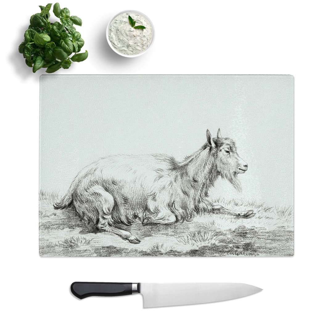 Tempered Glass Resting Goat by Jean Bernard Chopping Board