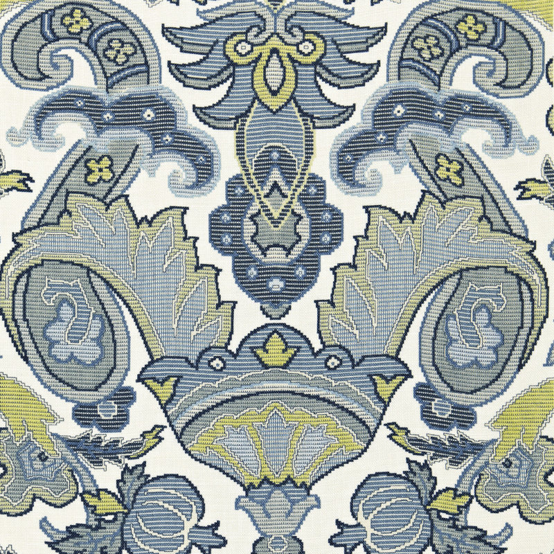 Mataura Linen Print Fabric, Aegean