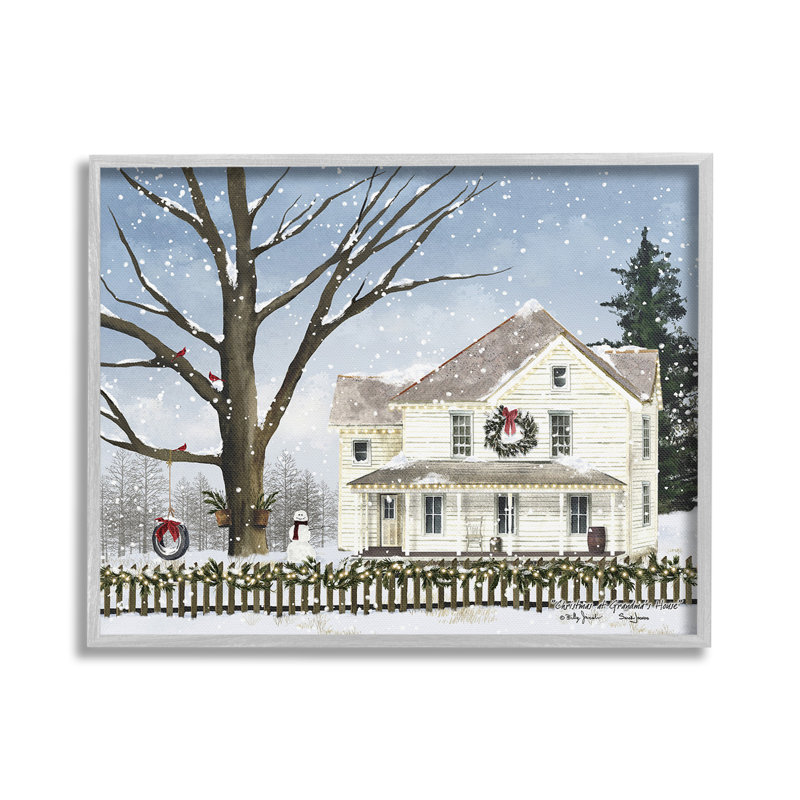 "Cadre charmant pour un seul quartier d'hiver" par Billy Jacobs sur toile, Estampe numérique Farmhouse, H 24 po x l 30 po