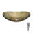 Artistic Tempered Glass Elegant Gold-Foil Glass Vessel Sink With Chrome Pop-Up Drain, Gold Boat Shape Bathroom Sink Above Counter (No Faucet)
