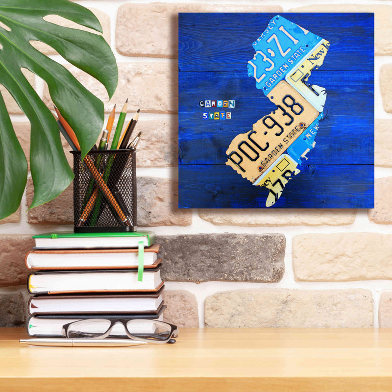 «New Jersey» par Design Turnpike, H 12 po x l 12 po x P 0,75 po