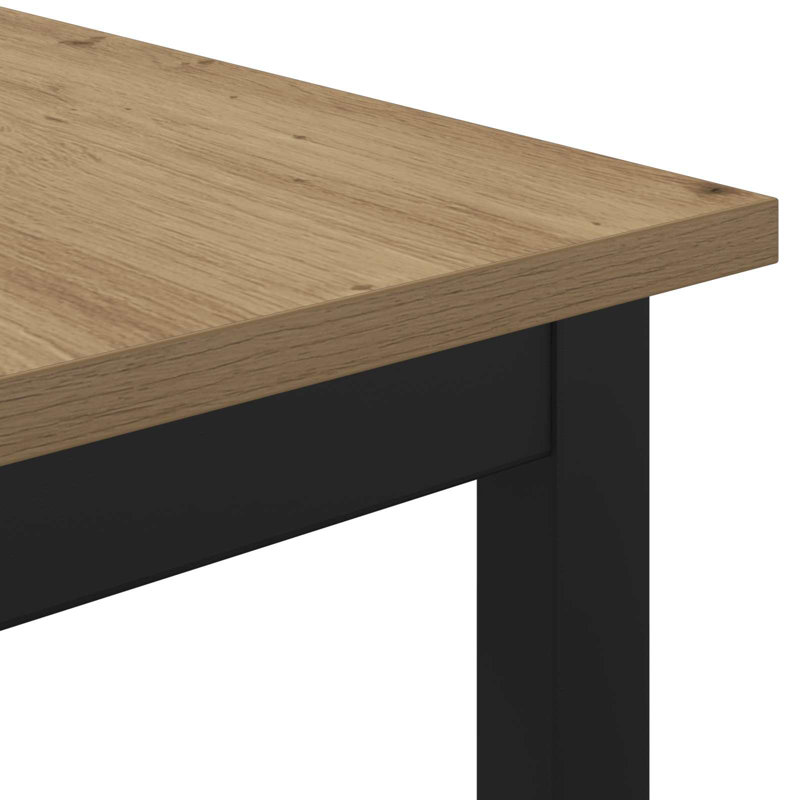 Metal Base Dining Table, Light Brown, 75cmH x 150cmL x 90cmW