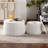 Sake Modern Round Storage Table Set with Lift-Off Lid