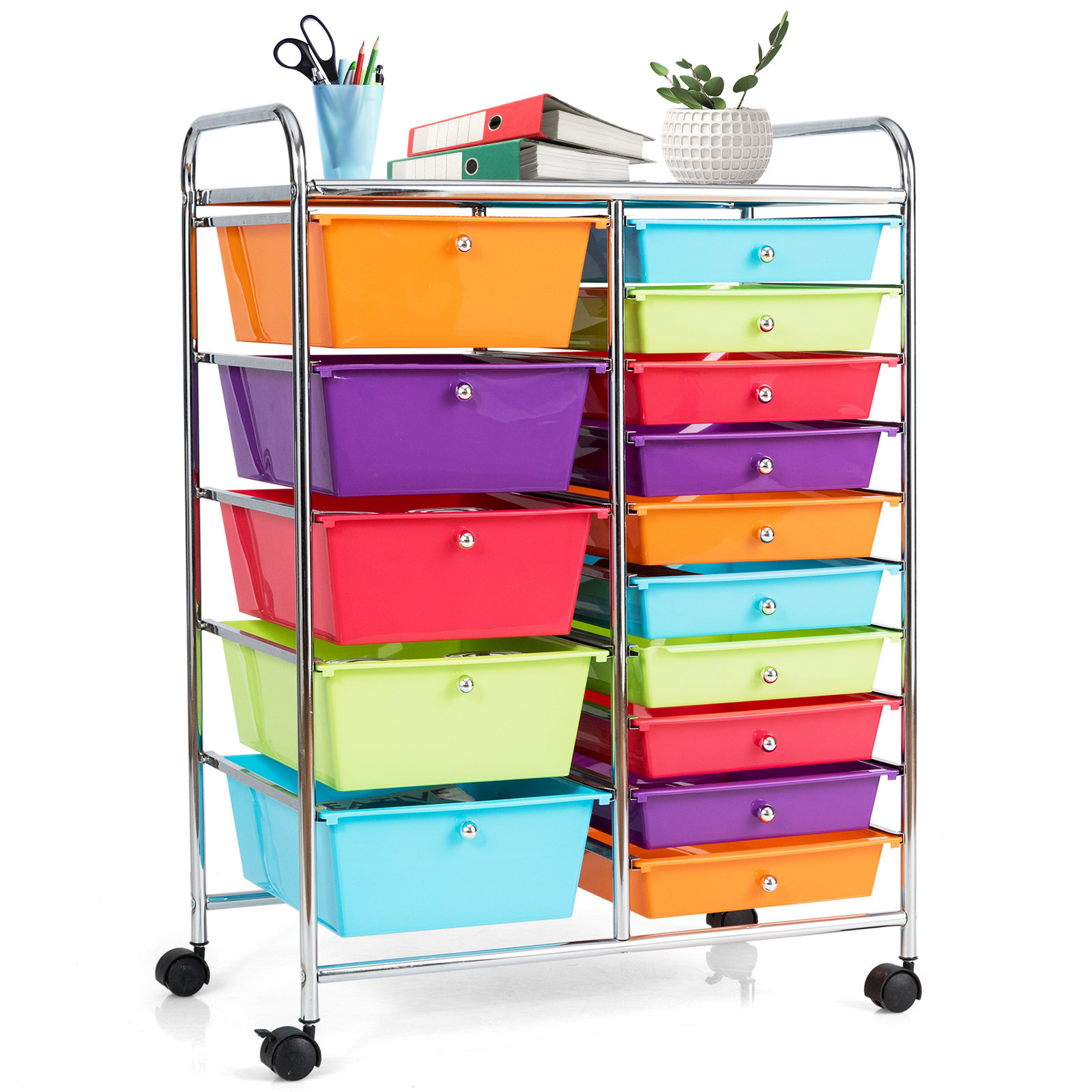 Rebrilliant Barksdale 15-Drawer Utility Rolling Organizer Cart & Reviews | Wayfair