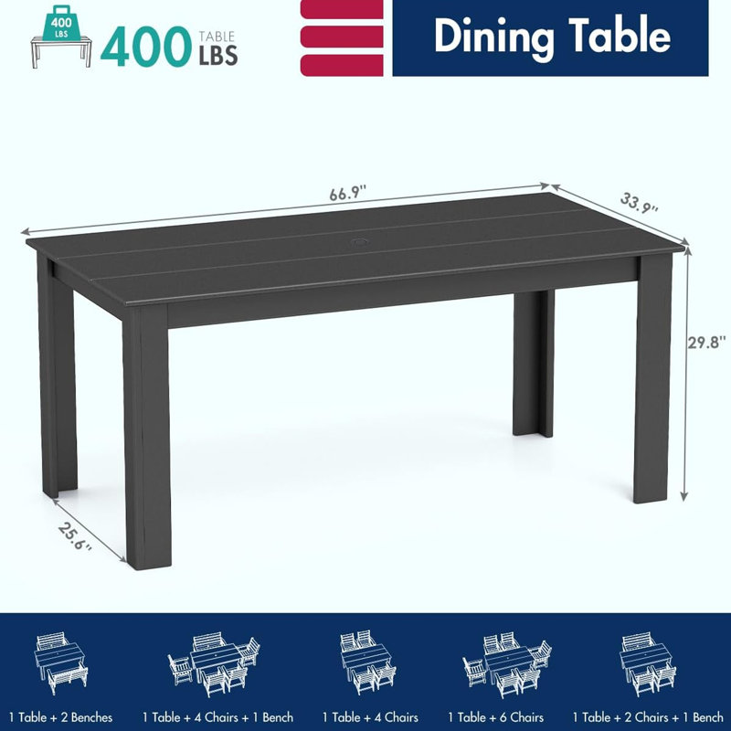 Ensemble repas d'extérieur 3 pièces 3 pièces, Noir