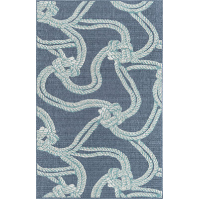 Tapis d'extérieur Ayton de couleur bleu marine