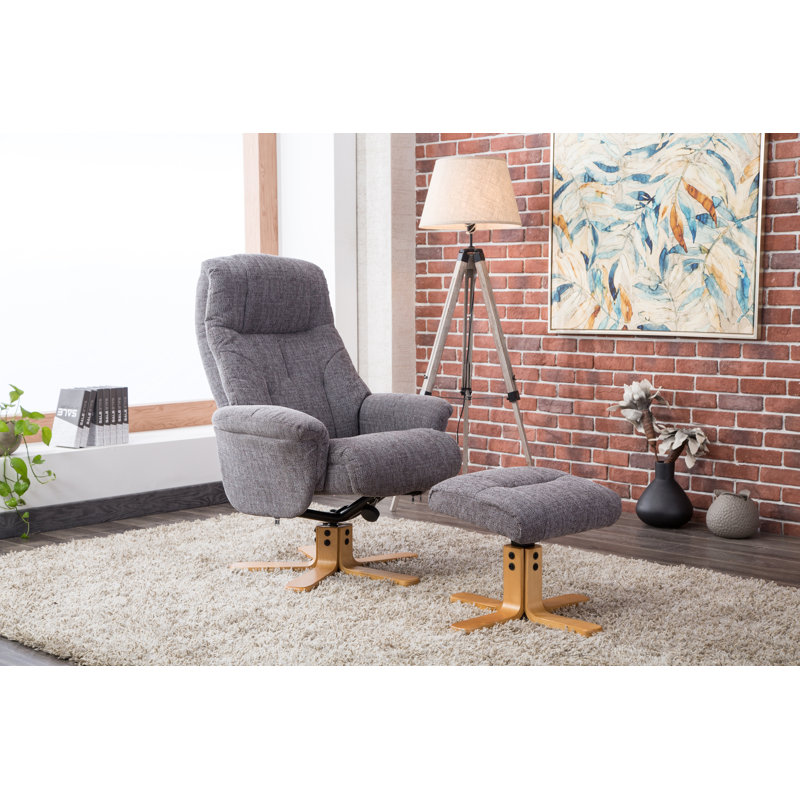 Billings 80cm Wide Swivel Standard Recliner, Grey
