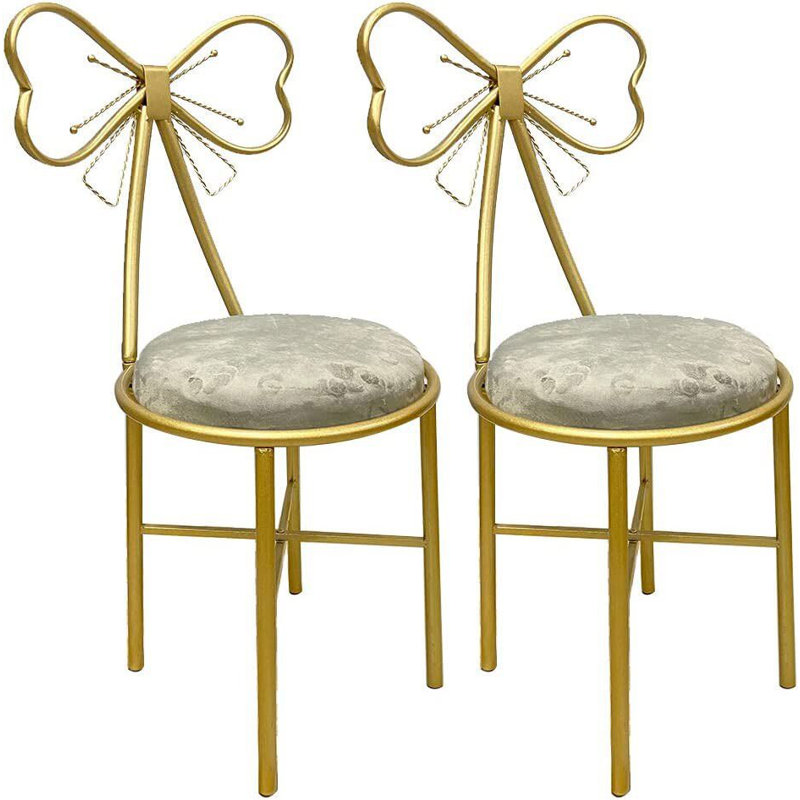 Tabouret de coiffeuse en flanelle / cuir 2 pièces
