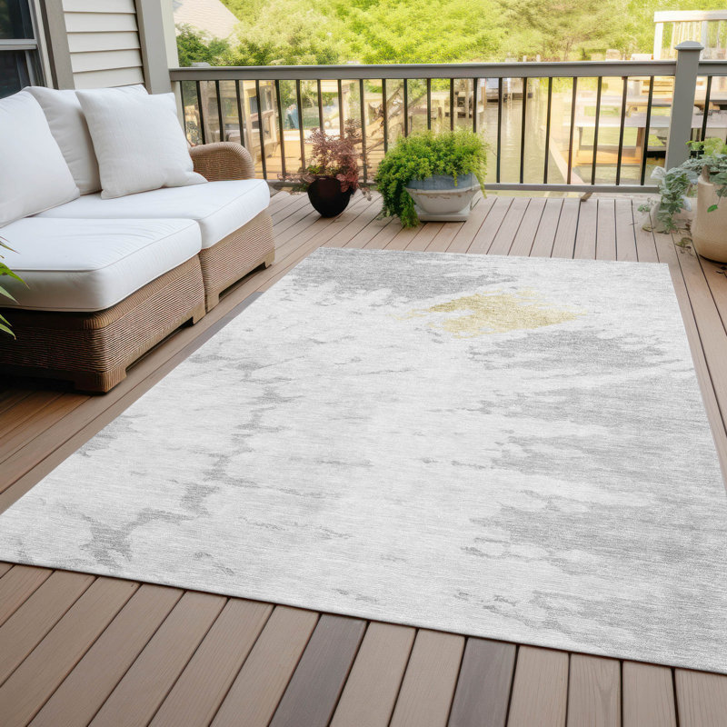 Melania Washable Abstract Indoor / Outdoor Rug, Rectangle 3' x 5'
