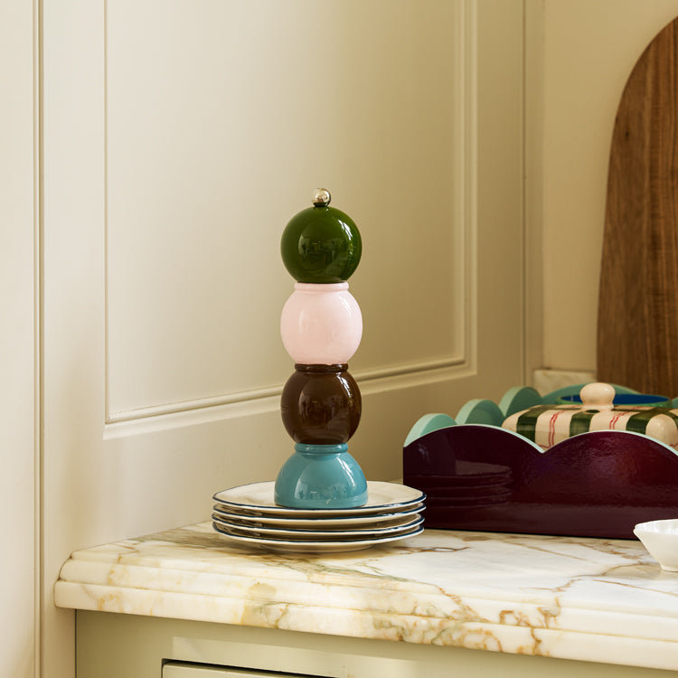 17x13 Scalloped Tray, Cherry/Eau de