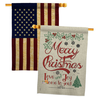 Double Sided 40'' H x 28'' W Polyester Christmas House Flag