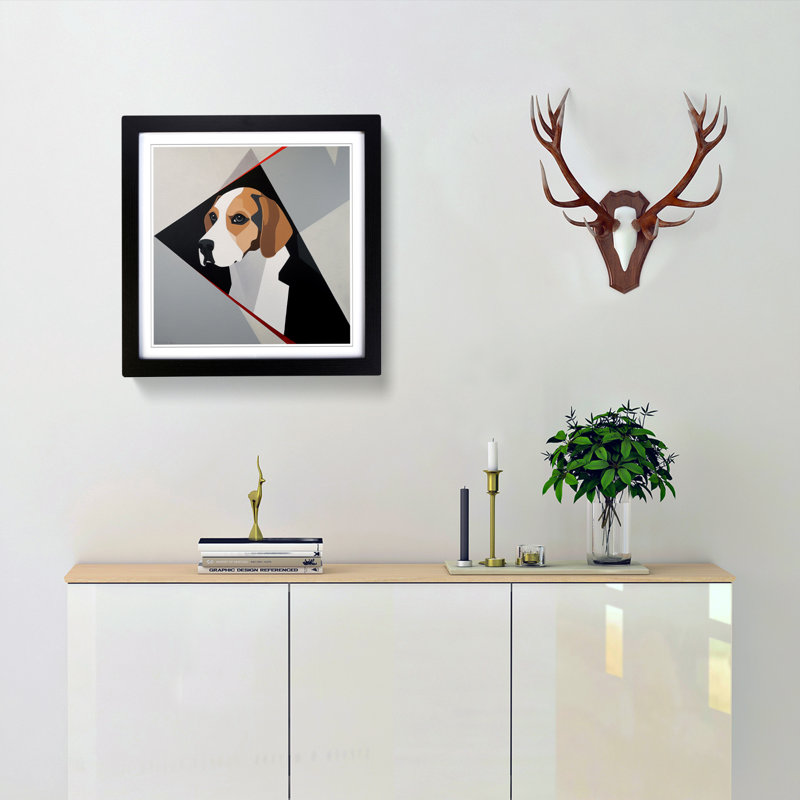Single Picture Frame Print on Wood, Black